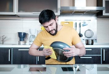 Bearded man in the kitchen