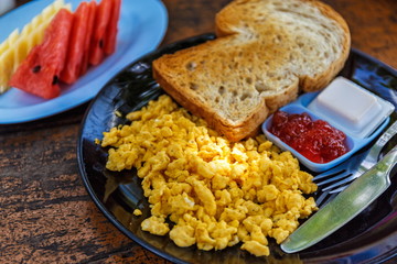 Omelet - breakfast in cafe 