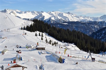 Skigebiet Serfaus im Winter - Cervosa Alm mit Alpkopf.  Skiregion Serfaus - Fiss - Ladis, Tirol,...