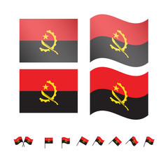 Angola Flags EPS 10