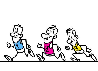 Sports Running Marathon cartoon illustration  funny  character