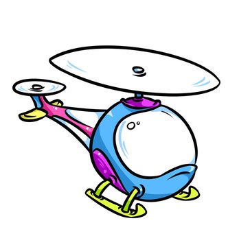 Bright childrens helicopter cartoon illustration 