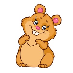 Cheerful hamster cartoon illustration   image animal character
