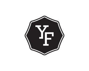 YF retro initial monogram letter logo. vintage label typography.