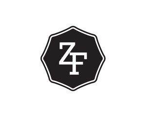 ZF retro initial monogram letter logo. vintage label typography.