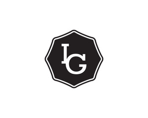 IG retro initial monogram letter logo. vintage label typography.