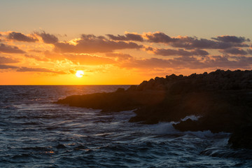 Sonnenuntergang am Cap de Ses Salines, Mallorca