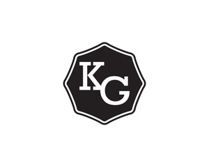 KG retro initial monogram letter logo. vintage label typography.