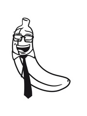 nerd geek smart hornbrille hipster tie comic cartoon banana