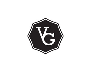 VG retro initial monogram letter logo. vintage label typography.