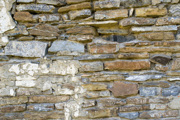 Stone masonry with rich and various texture