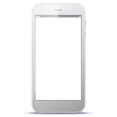 Realistic White Smart Phone Vector Illustration