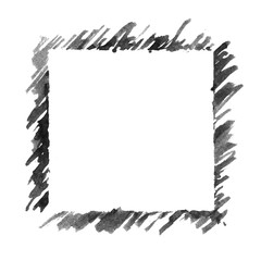 Black and white monochrome abstract frame isolated