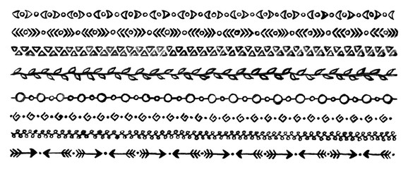Black and white monochrome abstract border frame isolated