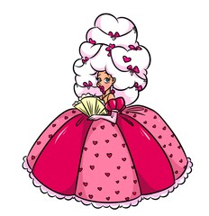 Madame de Pompadour lady-in-waiting cartoon