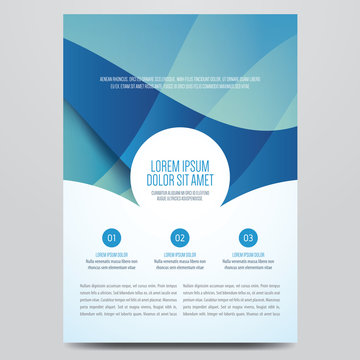 Flyer, brochure, annual report, magazine cover vector template. Modern blue corporate design.
