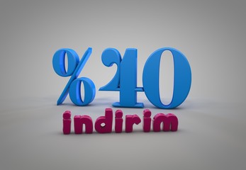 Percent, %40, 3D Typography