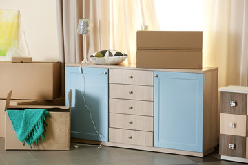 Packed household goods for moving into new house