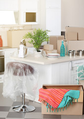 Packed household goods for moving into new house