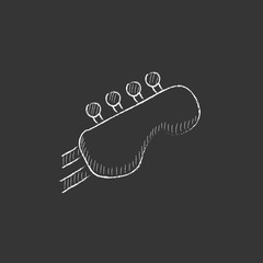 Head of the guitar. Drawn in chalk icon.