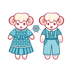 Cute sheep. Best for creating greeting cards, invitation.