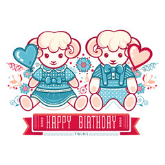 Cute sheep. Best for creating greeting cards, invitation. Vector  illustration 