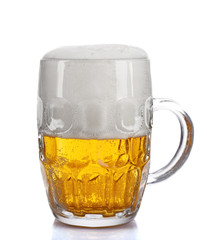 Mug of light beer, isolated on white