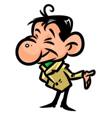 Man smile hand gesture Welcome cartoon illustration   image character
