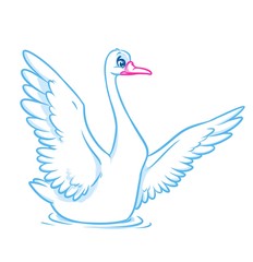Fototapeta premium White Swan animal character cartoon illustration 