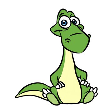 Little crocodile cartoon illustration  isolated image animal character

