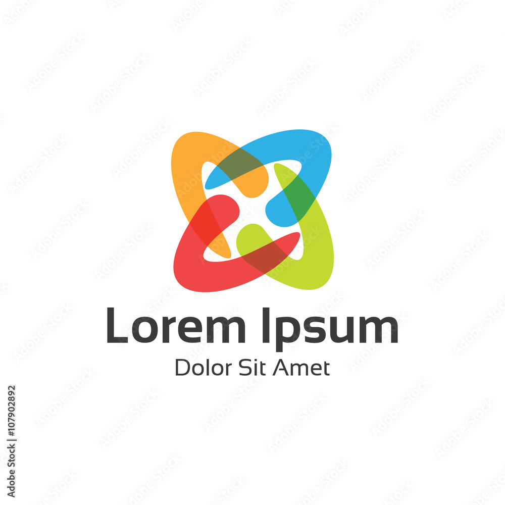 Poster abstract loop logo template. loop vector logo design branding co