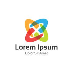 Abstract loop logo template. Loop vector logo design branding co