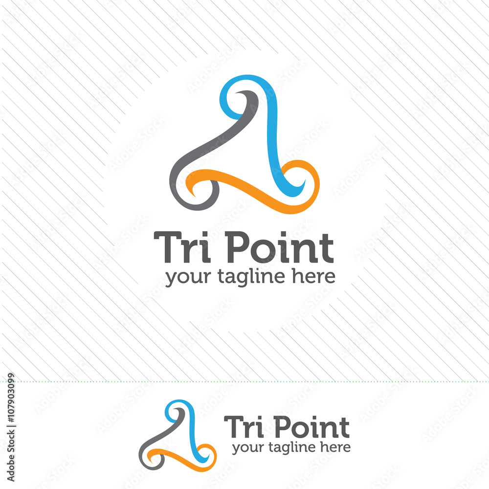 Poster abstract triangle loop logo. triangle vector design.