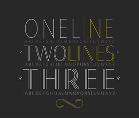 Obraz premium Vector set of three capital alphabets