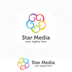 Abstract star logo template. Star vector logo corporate identity