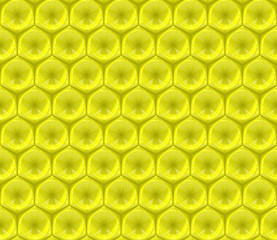  abstract background made of shiny yellow hexagons with circle pattern (seamless)
