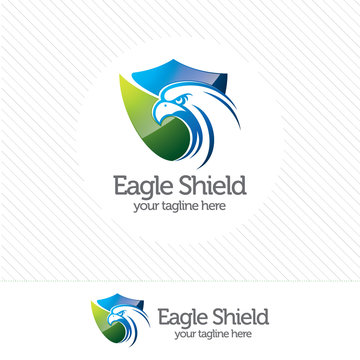 Eagle shield security logo , abstract symbol of security. Shield