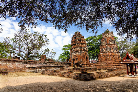 World Heritage Site at Wat Mahathat Ayutthaya, Thailand