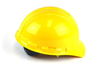 Fototapeta premium yellow safe helmet isolated on white background