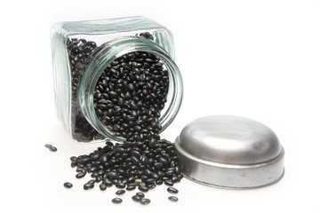 black bean pot on white background
