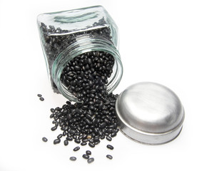 black bean pot on white background