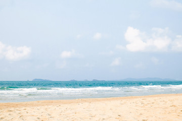 Sea beach and blue sky background