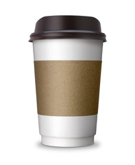 Paper Coffee cup with space for design and clip path