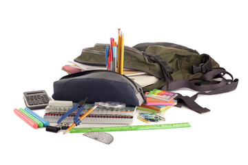 set of school materials