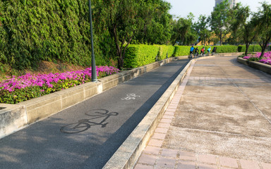 Obraz premium Bike lane in a park