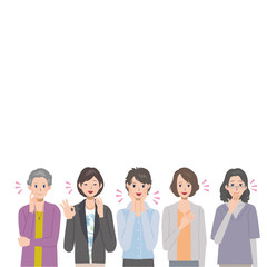 中高年　笑顔　イラスト