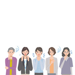 中高年　悩み　イラスト