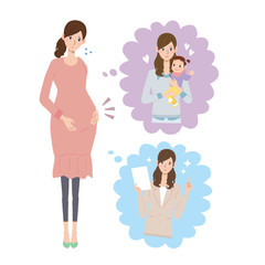 妊婦　不安　イラスト