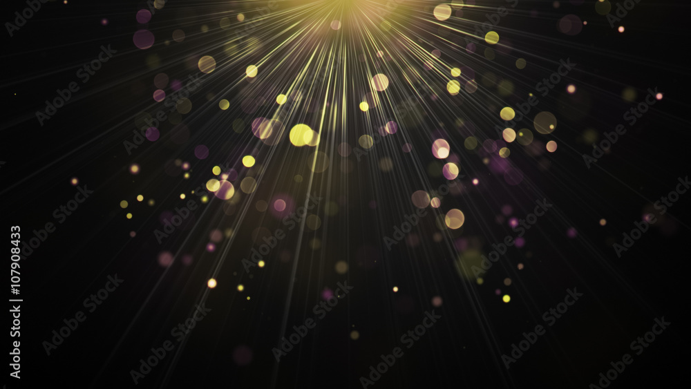 Poster light rays and particles abstract background