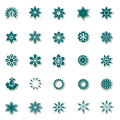 Flowers icon set